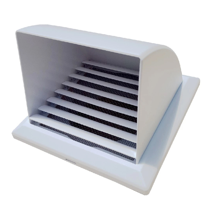 GFLOW หน้ากากท่อระบายอากาศฝาครอบโค้ง ท่อ 4″ มีเกร็ด (สีขาว)