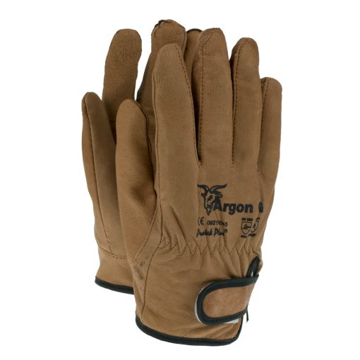 ARGON G Size M ถุงมืออาร์กอน หนังผิวแพะ สีน้ำตาล หนังเรียบบาง