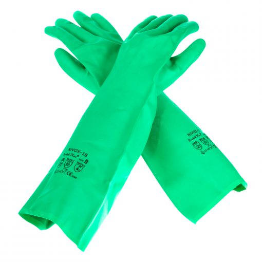 NIVOX-18 ถุงมือยางไนไตรล์ รุ่นยาว 18 นิ้ว สีเขียวกันสารเคมี