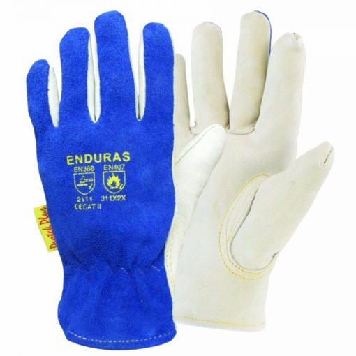 ENDURAS ถุงมืออาร์กอน รุ่น เอ็นดูรัส กันความร้อน ฝ่ามือหนังผิววัวหลังมือหนังสปริท