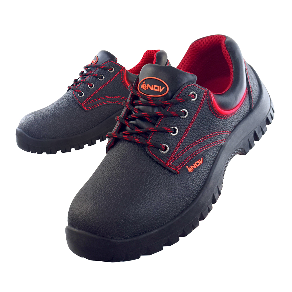 INOV รองเท้าเซฟตี้หุ้มส้น หนังวัวแท้ พื้นเส้นใยคาร์บอนป้องกันไฟฟ้าสถิตย์ พื้นเสริมเหล็ก
