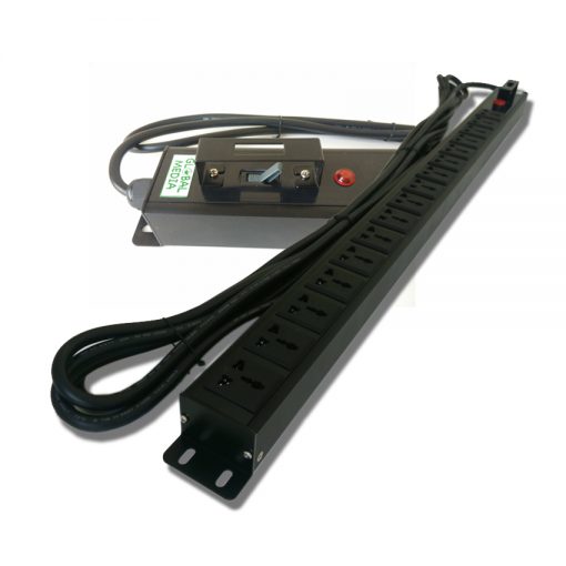 Global Media PDU รางปลั๊กไฟ 16 เต้ารับ มีเบรกเกอร์ สายไฟยาว 6 M.