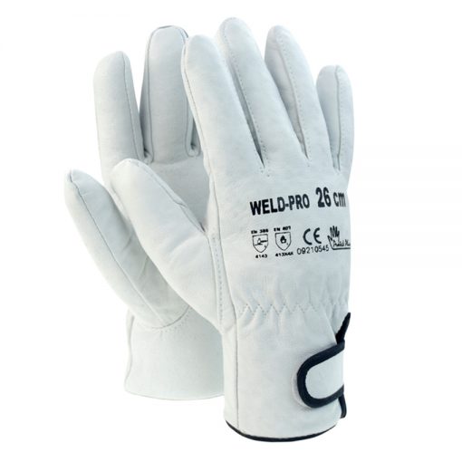WELD-PRO ถุงมือเชื่อมอาร์กอนหนังแกะ ถุงมือกันความร้อน ยาว 26 ซม