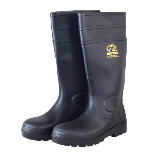 BUZZY BULL SAFETY BOOT GS-8822 รองเท้าบูทสูง 40cm หัวเหล็ก พื้นเหล็ก สีดำ